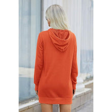 Load image into Gallery viewer, Drawstring Lightweight Long Sleeve Pullover Hoodie Dress, 6I-185D010