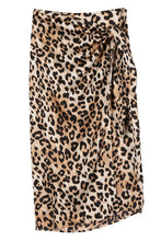 Load image into Gallery viewer, Lilou Satin leopard tie skirt