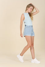 Load image into Gallery viewer, Lilou roll up denim shorts