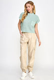 Sweet Generis RELAXED VEGAN LEATHER CARGO PANTS