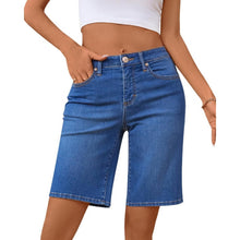 Load image into Gallery viewer, Mid Waisted Trendy Stretchy Denim Shorts, SIZE 16, 3J-175B003