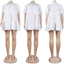 Load image into Gallery viewer, Flowy Casual Dress Button Down Shirt Babydoll Dress, Small, 22D-196D003
