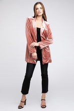 Load image into Gallery viewer, BiBi Shiny Velvet Peak Lapel Single Blazer