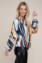 Load image into Gallery viewer, Nuvi Apparel Boat Neck Bishop Sleeve Blouse