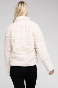 Ambiance Apparel Fluffy Zip-Up Sweater Jacket