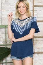 Load image into Gallery viewer, Orange Farm Clothing Multi Fabric Contrast Ruffle Sleeve Knit Top