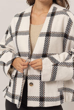 Load image into Gallery viewer, HYFVE Plaid Long Sleeve Jacket with Side Slit Pockets