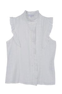 Lilou SL emb blouse with ruffle