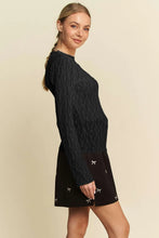 Load image into Gallery viewer, Long Sleeve Sheer Small Embroidered Bows Lace Top Side