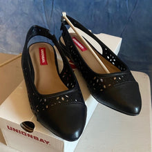 Load image into Gallery viewer, UNIONBAY Women's Black Cut-Out Slingback Flats, sz 6.5m, SL2-129S012