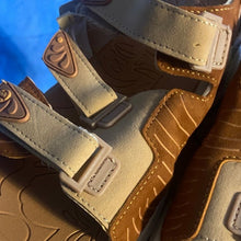 Load image into Gallery viewer, Velcro Sandals - Brown and Tan, sz 9, SL2-129s006