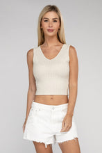 Load image into Gallery viewer, ZENANA Ribbed Scoop Neck Cropped Sleeveless Top