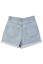 Load image into Gallery viewer, Lilou roll up denim shorts