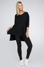 Load image into Gallery viewer, ZENANA Dolman Long Sleeve V-Neck Side Slit Hi-Low Hem Top