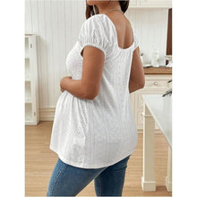 Load image into Gallery viewer, White Maternity Shirt Clothes Square Neck Short Sleeve, XXL, 11G-191T005