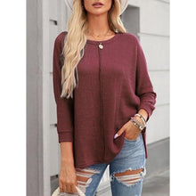 Load image into Gallery viewer, Waffle Knit Oversized Long Sleeve Shirt, SIZE XL, 1C-136T004