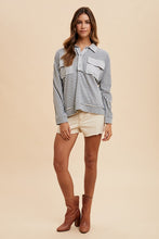 Load image into Gallery viewer, Annie Wear Striped Button Detail Long Sleeve Polo Top