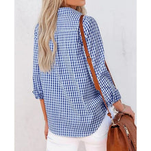 Load image into Gallery viewer, Plaid Button Down Gingham Top, Size Large, 15K-156T002