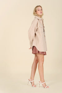 Lilou Light beige shacket with pockets