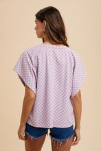 Load image into Gallery viewer, Annie Wear Checkered Round Neck Short Sleeve T-Shirt