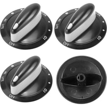 Load image into Gallery viewer, 4 Pack 74011287 Gas Range Burner Knob Black, 24F-164H002