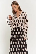 Load image into Gallery viewer, Davi &amp; Dani Polka Dot Ruffled Long Sleeve Pleated Maxi Dress