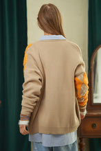 Load image into Gallery viewer, Davi &amp; Dani Plush Argyle Button Front Loose Fit Knit Cardigan