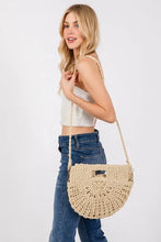 Load image into Gallery viewer, Braided Semi Circle Tote Bag with shoulder strap