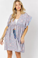 Load image into Gallery viewer, Davi &amp; Dani PRINTED SHORT SLEEVE RUFFLE KIMONO