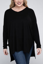 Load image into Gallery viewer, ZENANA Plus Dolman Sleeve V-Neck Side Slit Hi-Low Hem Top