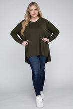 Load image into Gallery viewer, ZENANA Plus Dolman Sleeve V-Neck Side Slit Hi-Low Hem Top