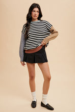 Load image into Gallery viewer, Annie Wear Striped Color Block Round Neck Sweater