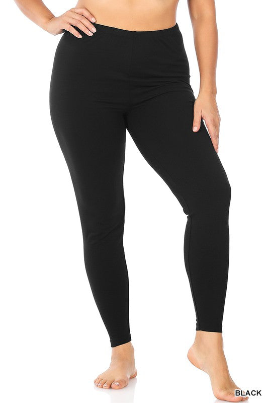 ZENANA Plus Premium Cotton Full Length Leggings