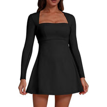 Load image into Gallery viewer, Square Neck Long Sleeve  A-Line Flare Mini Dress, MEDIUM, 15K-172D004