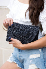 Load image into Gallery viewer, Aili&#39;s Corner Fold Over Straw Clutch