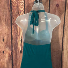 Load image into Gallery viewer, Elegant Green Halter Dress, Small, 4F-110D051
