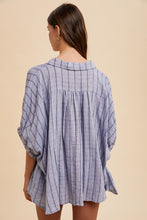 Load image into Gallery viewer, Annie Wear Striped Button Up Half Sleeve Shirt