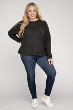 Load image into Gallery viewer, ZENANA Plus Ribbed Brushed Melange Hacci Sweater