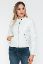 Load image into Gallery viewer, Snobbish PU Leather Zip Up Jacket with Pockets