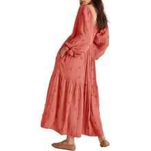 Load image into Gallery viewer, Long Sleeve Square Neck Embroidered Maxi Dress, SMALL, 15D161D006