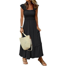 Load image into Gallery viewer, Square Neck Smocked Boho Casual Ruffle Strap Flowy Dress, Size XL, 15I-137D004