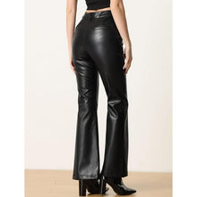 Load image into Gallery viewer, Faux Leather High Waist Bell Bottom Flared Long PU Pants, SIZE XL, 1EE-165B002