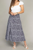 Nuvi Apparel Floral midi skirt with slit