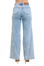 Load image into Gallery viewer, High Waist Wide Leg Jeans with Skewed Inseam Back