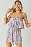 WOVEN LEOPARD PRINT UBE ROMPER