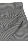 Lilou Hound tooth shirred wrap skirt