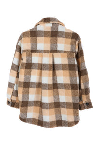 Lilou Plaid sherpa jacket with pockets