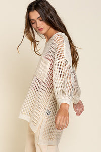 POL Oversized Fit See-through Pullover Sweater