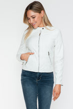 Load image into Gallery viewer, Snobbish PU Leather Zip Up Jacket with Pockets