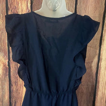 Load image into Gallery viewer, Elegant Navy Ruffle Dress, Medium, 1JJ-128D010